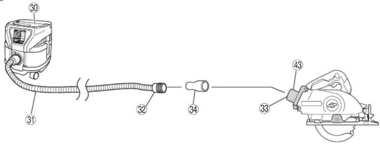 Technical diagram showing exploded view of a mechanical device with numbered parts for assembly or maintenance.