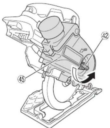 Technical diagram of a mechanical assembly with numbered parts labeled 42, 45, and 46