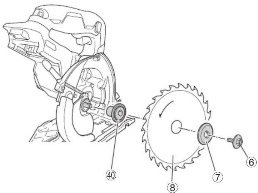 Technical diagram of a mechanical assembly with numbered components, likely illustrating a cutting or turning process.