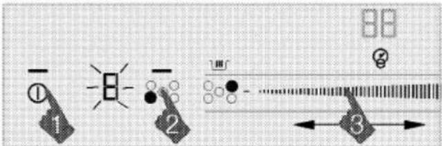 Diagram illustrating a sequence of lighting and measurement steps with labeled components and directional arrows
