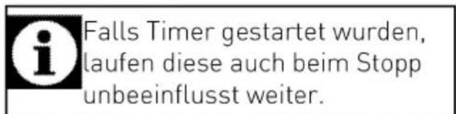 i Falls Timer gestartet wurden, laufen diese auch beim Stopp unbeeinflusst weiter.