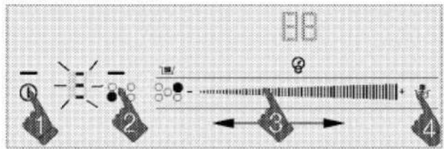 Diagram illustrating a sequence of steps with labeled icons and directional arrows, possibly for a game or instruction.