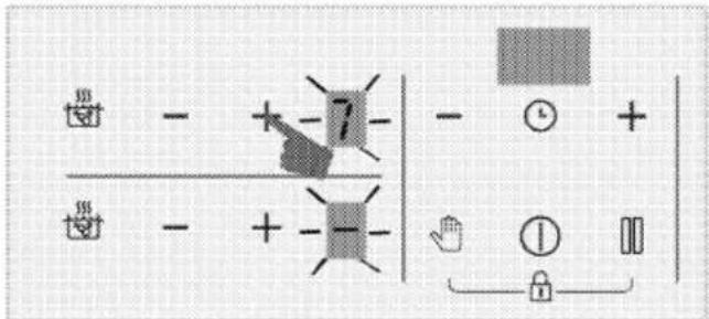 Diagram showing electrical contact symbols and polarity indicators with magnified views