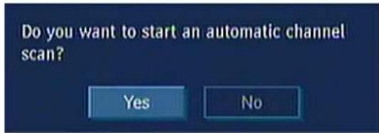 Do you want to start an automatic channel scan? Yes No