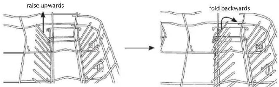 raise upwards fold backwards