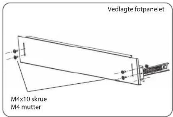 Vedlagte fotpanelet M4x10 skrue M4 mutter