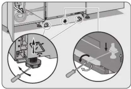 Technical diagram showing mechanical assembly with labeled components and directional arrows indicating motion or movement.