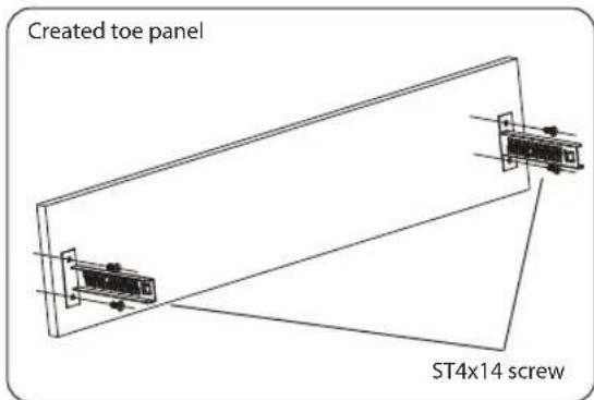 Created toe panel ST4x14 screw