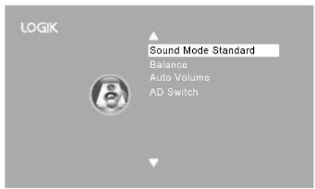 LOGIK Sound Mode Standard Balance Auto Volume AD Switch