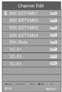 Channel Edit 800 SZTVM01 DTV 800 SZTVM02 DTV 800 SZTVM03 DTV 800 SZTVM04 DTV 804 Date DTV 1C-51 ATV 2C-53 ATV 3C-61 ATV OK MENU