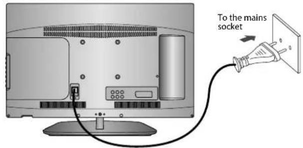 To the mains socket