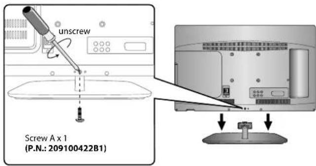unscrew Screw A x 1 (P.N.: 209100422B1)