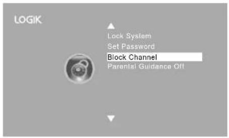 LOGIK Lock System Set Password Block Channel Parental Guidance Off