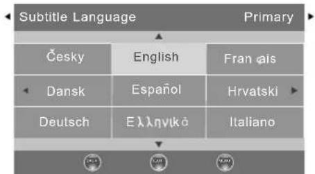 Subtitle Language Primary Česky English Français Dansk Español Hrvatski Deutsch Eλληνικό Italiano