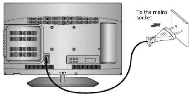 To the mains socket