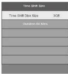 Time Shift Size Time Shift Disk Size 30B Duration 54 Min
