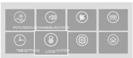 PICTURESOUNDCHANNELSOURCES TIMESETTINGS LOCK SYSTEM