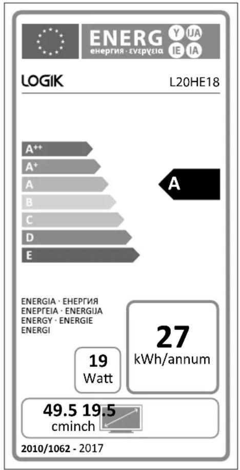 Logik L20HE18 - Product Fiche and Specifications - 1