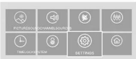 PICTURESOUNDCHANNELSOURCES TIMELOCKSYSTEM SETTINGS