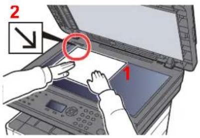 KYOCERA ECOSYS M2635dn - Placering af originaler på pladen - 1
