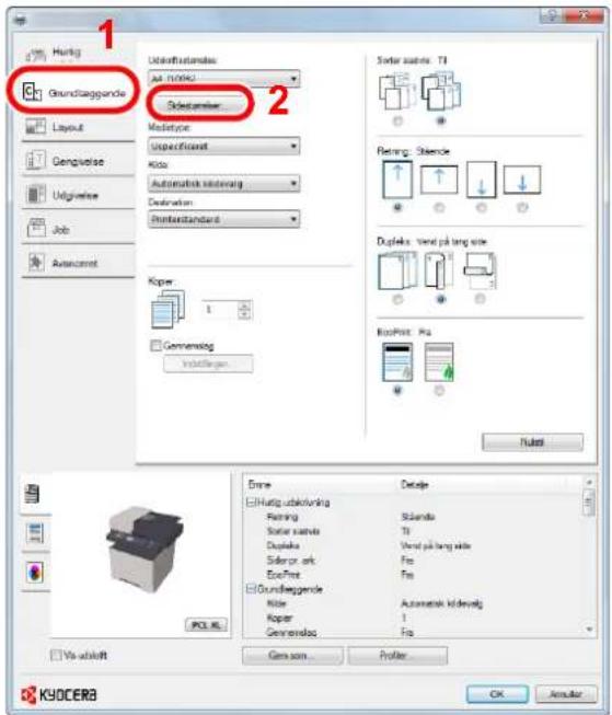 KYOCERA ECOSYS M2635dn - Registrér papirstørrelsen. - 1