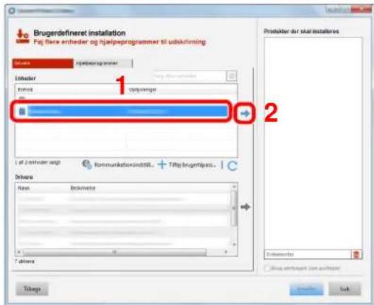 Brugendefineret installation Faj Dere enheder og hjelpeprogrammer til udktrimning Enheuser Enheuser 1 2 Luf. Deinander langt Kommunikationindstil... Tillg brugertlöse... Drivers Name Brakemte T drivers Produktur der skal installeres Eklusive Glowe enheder som udktrimning Tilbage Endlife Exit