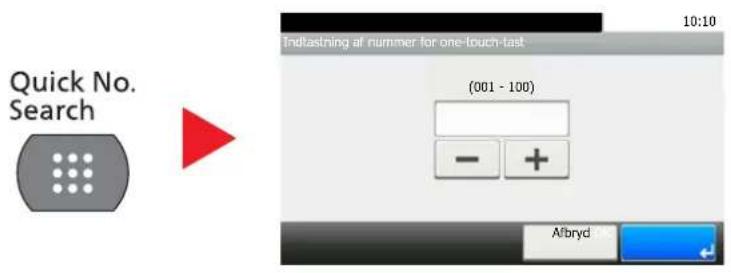 Quick No. Search 10:10 Indtastning af nummer for one-touch-test (001 - 100) - + Albryd