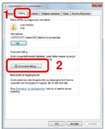Deling Deling of file og mapper på nettoverlat scomerreda Del Nettoverlat VOPFICE-PC User OK/Desktop/scomerreda Del Avancent deling Angro brugendemede bladskier, somt delte mapper og angiv deling Avancent deling... Bodycase af abgangstoke Andre personen utder brugendem og abgangstoke af derne computer han til abgang til mapper. Jär er delt med alle. Brug formarke af abgangster, hve du vil andre derne inditing.