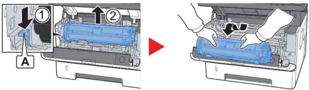 KYOCERA ECOSYS M2540dn - Løft fremkalderen sammen med tonerbeholderen ud af maskinen. - 1