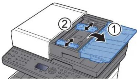 KYOCERA ECOSYS M2540dn - Åbn originalpladen, og juster originalen med styr. - 1