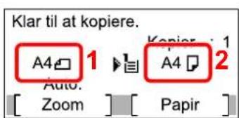 Klar til at kopiere. A4 1 Auto. Zoom A4 2 Papir