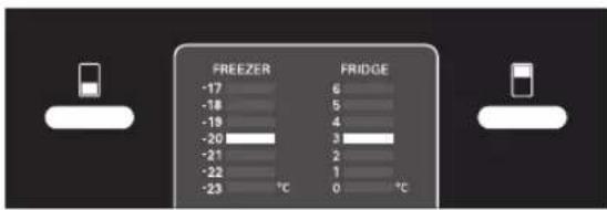FREEZER -17 -18 -19 -20 -21 -22 -23 6 5 4 3 2 1 0 °C FRIDGE