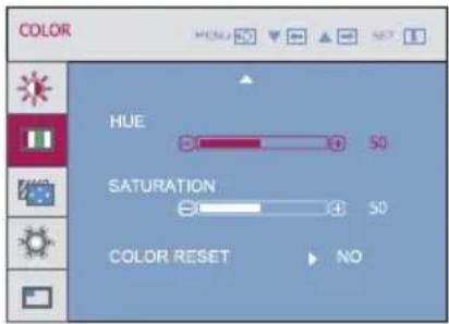 COLOR HUE SATURATION COLOR RESET NO