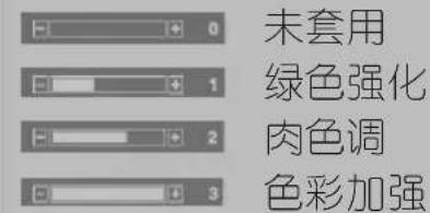 未套用 绿色强化 肉色调 色彩加强