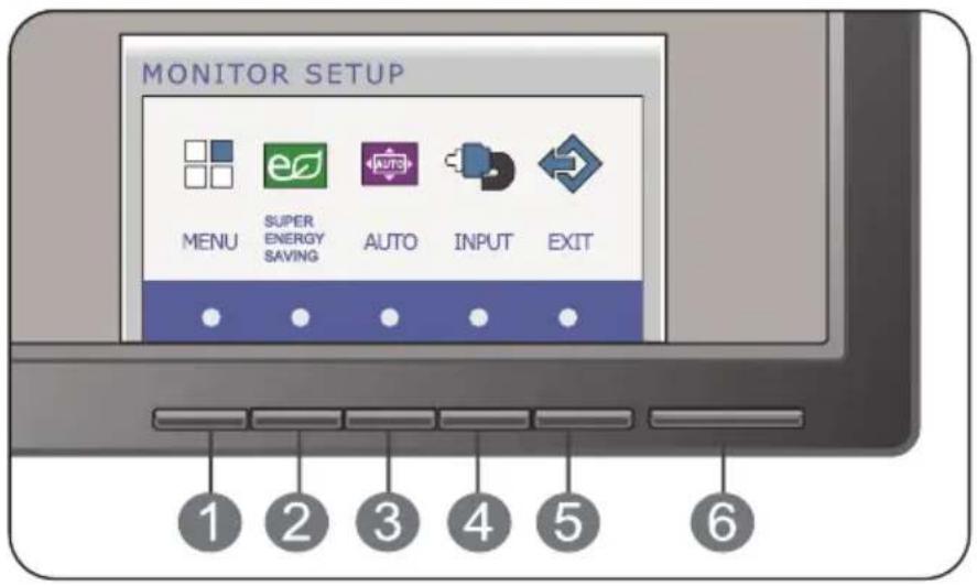 MONITOR SETUP MENU SUPER ENERGY SAVING AUTO INPUT EXIT 1 2 3 4 5 6