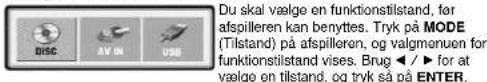 LG DP381B - Valg af funktionstilstand - 1