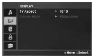 DISPLAY TV Aspect 18:9 Display Mode Midscreen Move >Select
