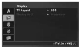 Display TV Aspekt 16:9 Display Sätt Bredeskorm Flytta +Valjut
