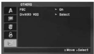 OTHERS PBC > On DivX(R) VDD > Select sMove >Select