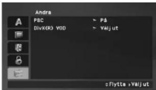 Andra PBC DivX(R) VOD På Valj ut Flytta +Valj ut