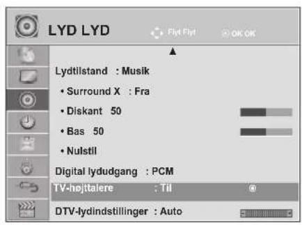 LG M1962D - OPSÆTNING AF TIL/FRA FOR TV-H∅JTTALERE - 1