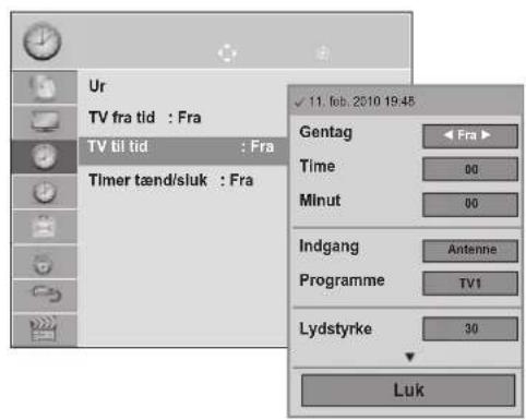 LG M1962D - INDSTILLING AF AUTOMATISK TÆNDING/SLUKNING - 2