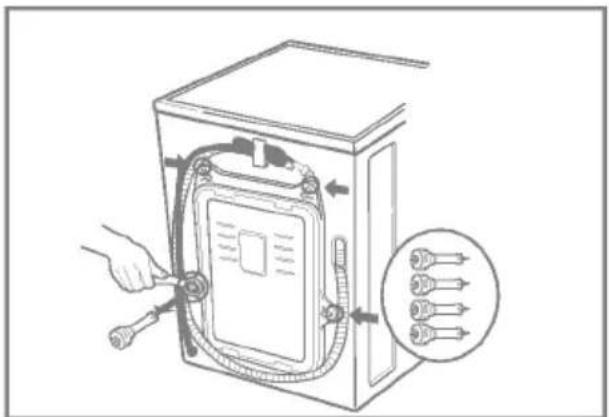 LG WD-14120FD - n Fjernelse af transportbolte - 4