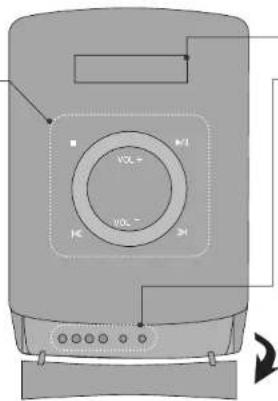Diagram of a washing machine front panel with labeled buttons and control knob