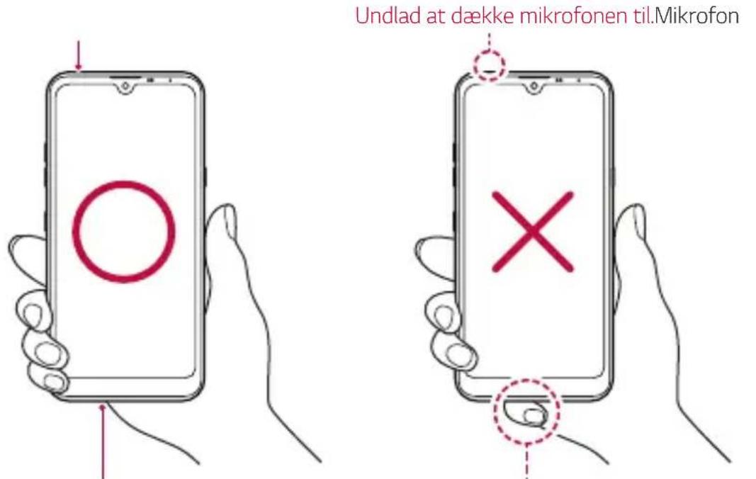 Undlad at dække mikrofonen til.Mikrofon