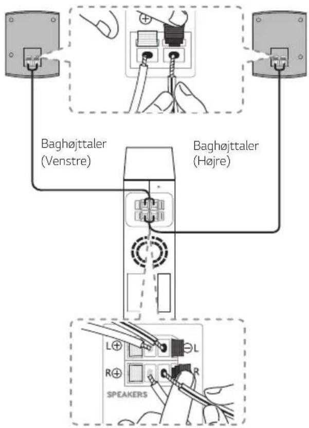 Baghøjttaler (Venstre) Baghøjttaler (Højre) L+ R+ SPEAKERS L R