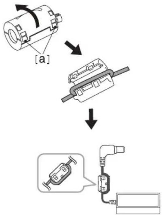 LG SJ7 - Fastgør Ferrite Core til AC- adapterkablet - 1