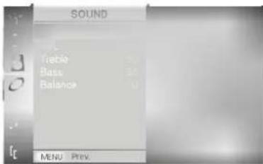 SOUND Tightle Bass Balance MENU Prev.