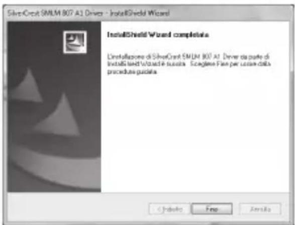 SilverCraft SMLM 807 A1 Driver - InstallShield Wizard InstallShield Wizard completata Installazione di SilverCraft SMLM 807 A1 Driver da parte di installa used Wizard è successi. Ecegliene Fisi per custom della procedura guidata.