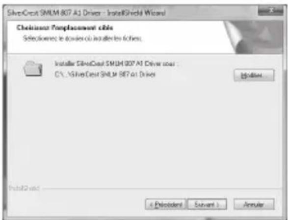SILVERCREST SMLM 807 A1 - Installation du logiciel - 2